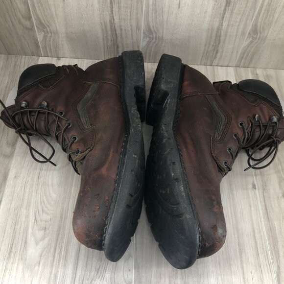 Red Wing Steel Toe Boots Men\'s Size 13 Brown Leather Work Shoes